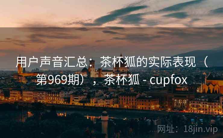 用户声音汇总：茶杯狐的实际表现（第969期），茶杯狐 - cupfox
