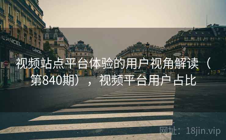 视频站点平台体验的用户视角解读（第840期），视频平台用户占比