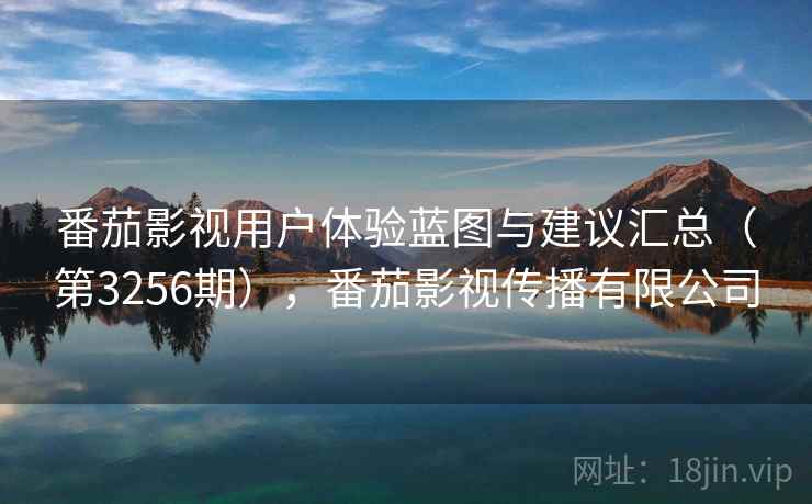 番茄影视用户体验蓝图与建议汇总（第3256期），番茄影视传播有限公司